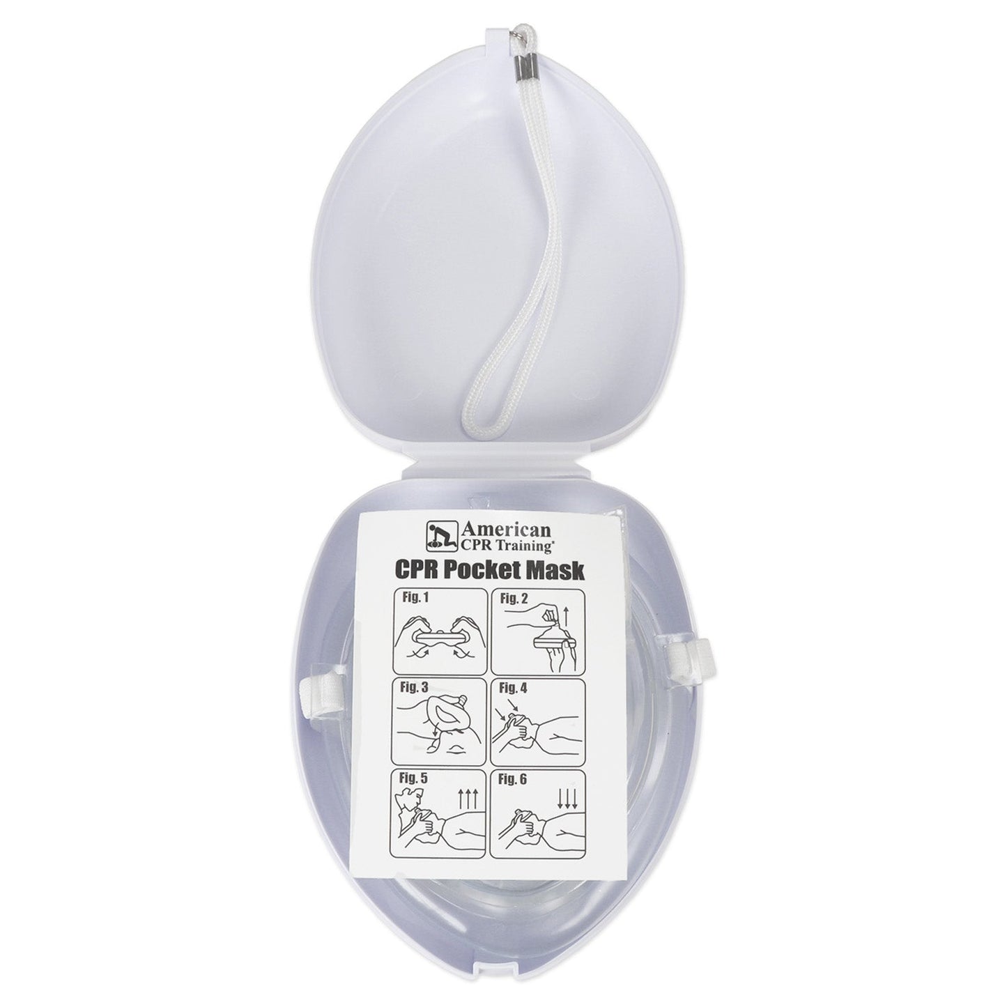 American CPR Pocket Mask, Plastic Case, Adult/Child/Infant with O2 Inlet