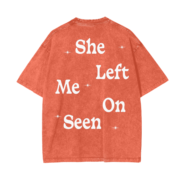 FearLessLI Apperal Li Left On Seen Acid Wash Oversize T-Shirt