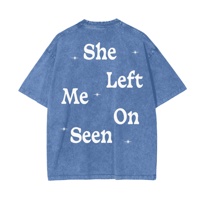 FearLessLI Apperal Li Left On Seen Acid Wash Oversize T-Shirt