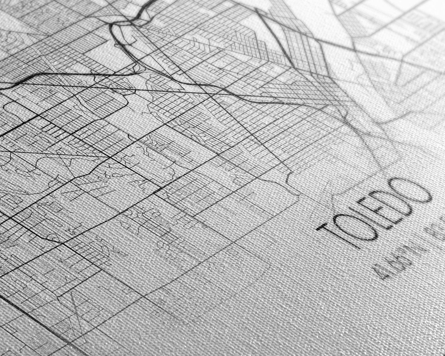 Toledo City Map, Ohio Art, Map Print, Modern Wall Art, Wall Art, Canvas Art, Landscape Art Print, Gift For Boss, Ranch House Décor