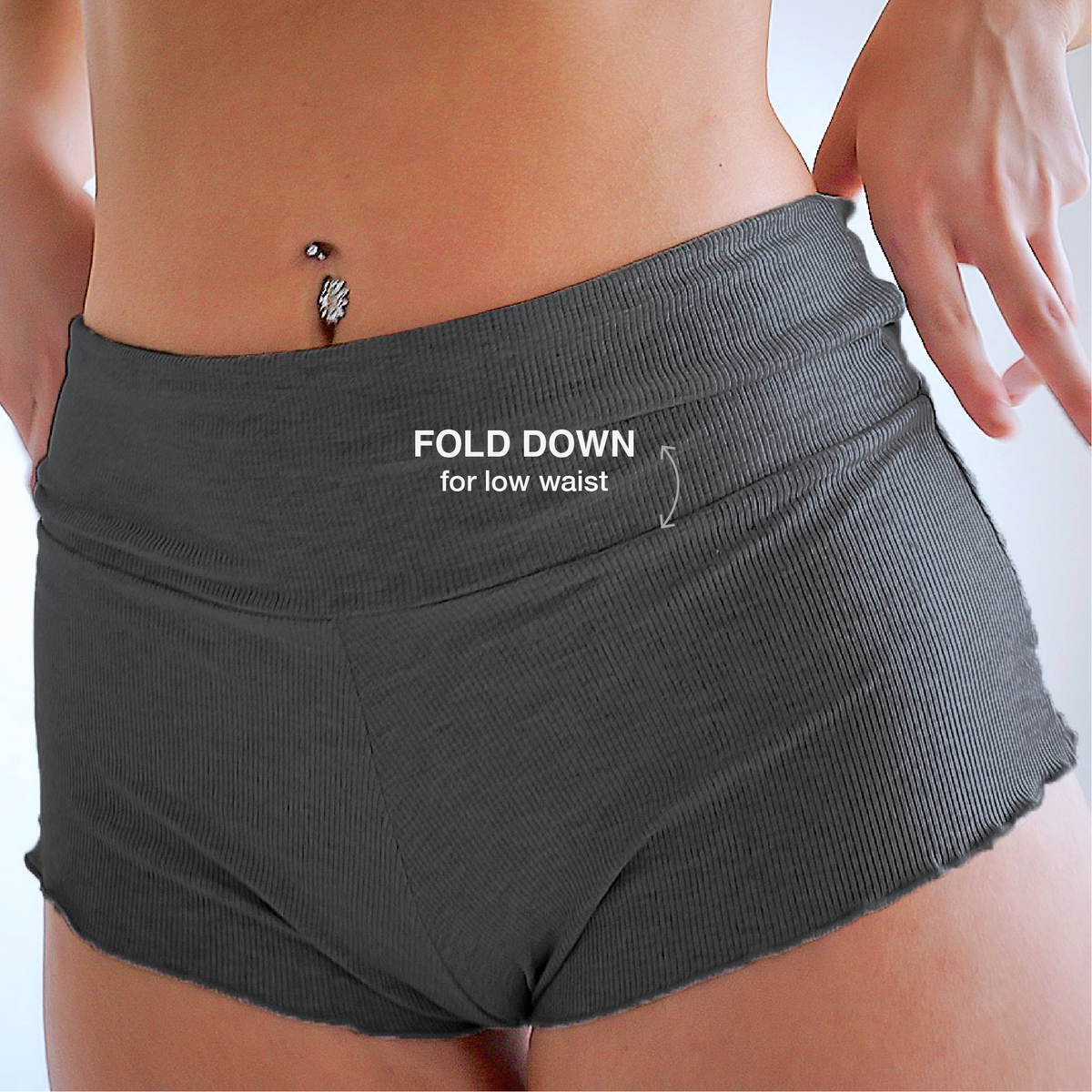 90s Boyshort - Cloud Set Black