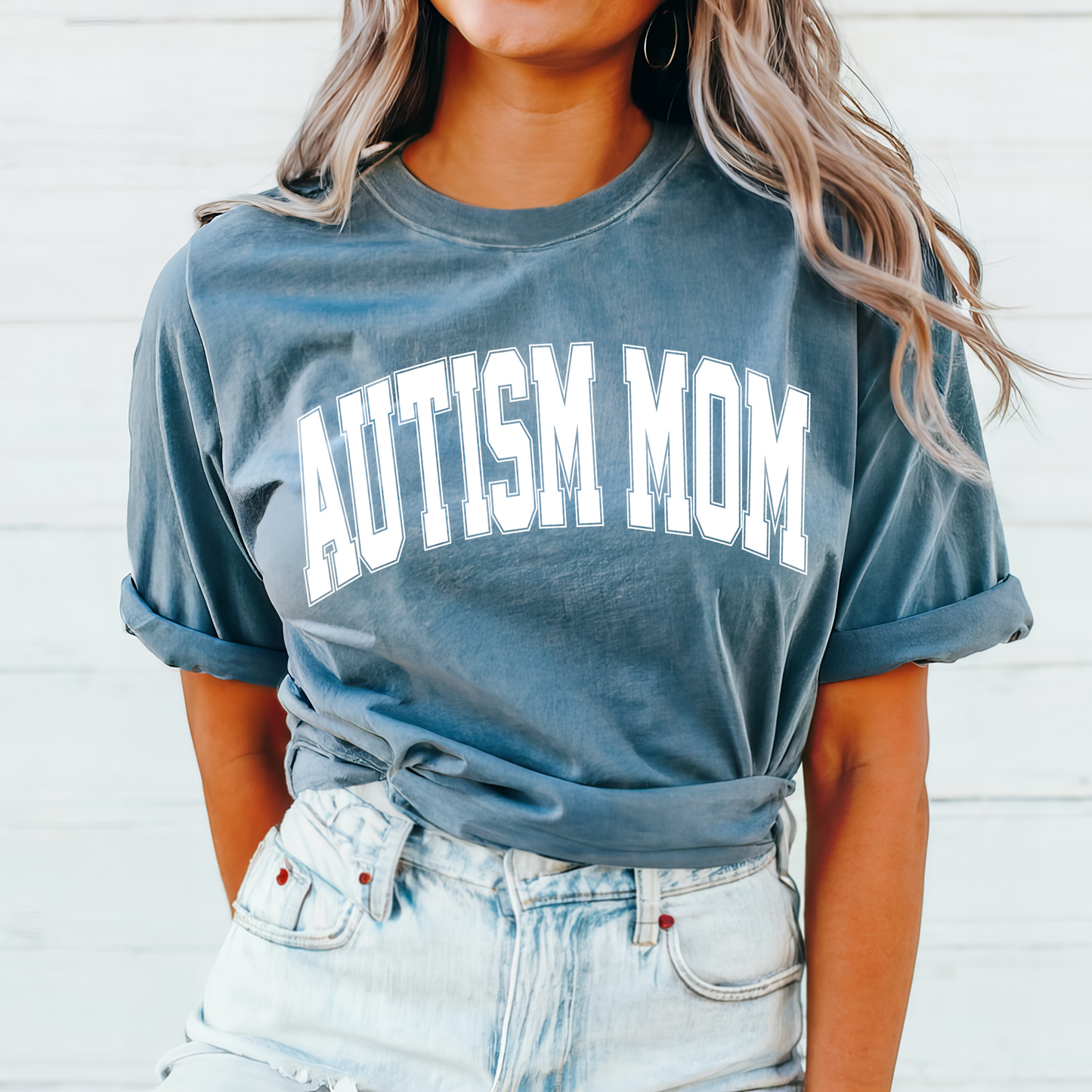 Autism Mom Varsity Letter T-Shirt | Proud Autism Mom Shirt | Autism Awareness Apparel