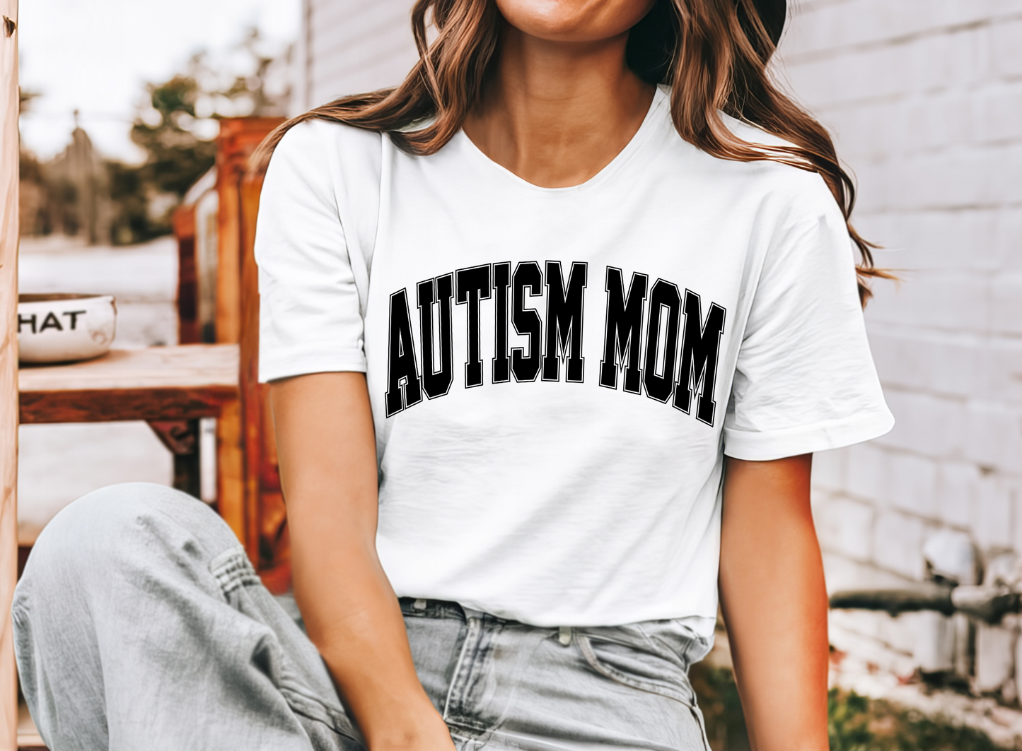 Autism Mom Varsity Letter T-Shirt | Proud Autism Mom Shirt | Autism Awareness Apparel
