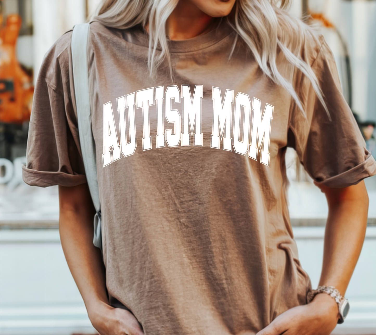 Autism Mom Varsity Letter T-Shirt | Proud Autism Mom Shirt | Autism Awareness Apparel
