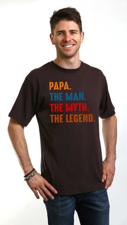 Papa, the Man, the Myth, the Legend Men's Bamboo Viscose/Organic Cotton Short Sleeve Graphic T-Shirt