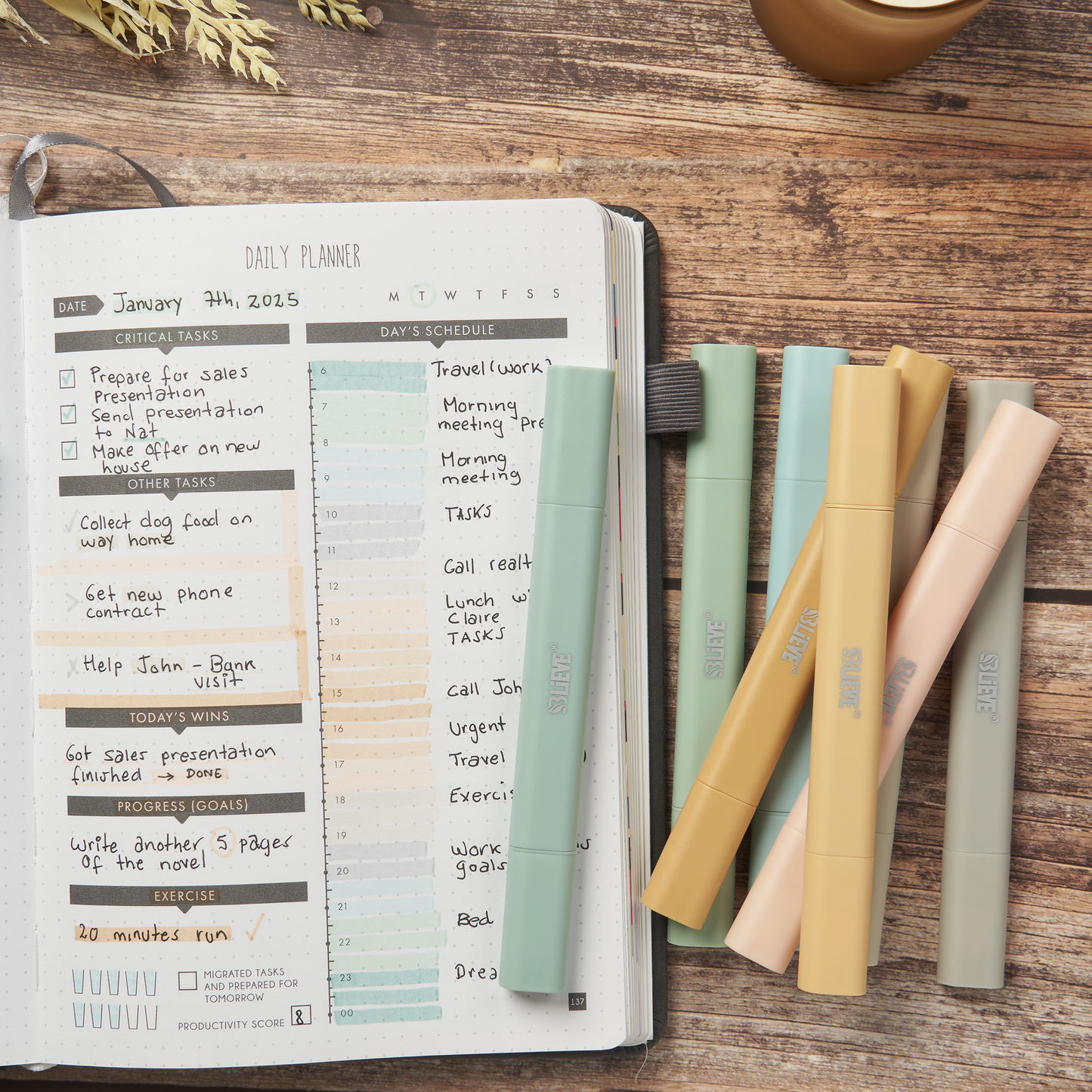 Bible Highlighters No Bleed, Dual Tip (Boho Earth)