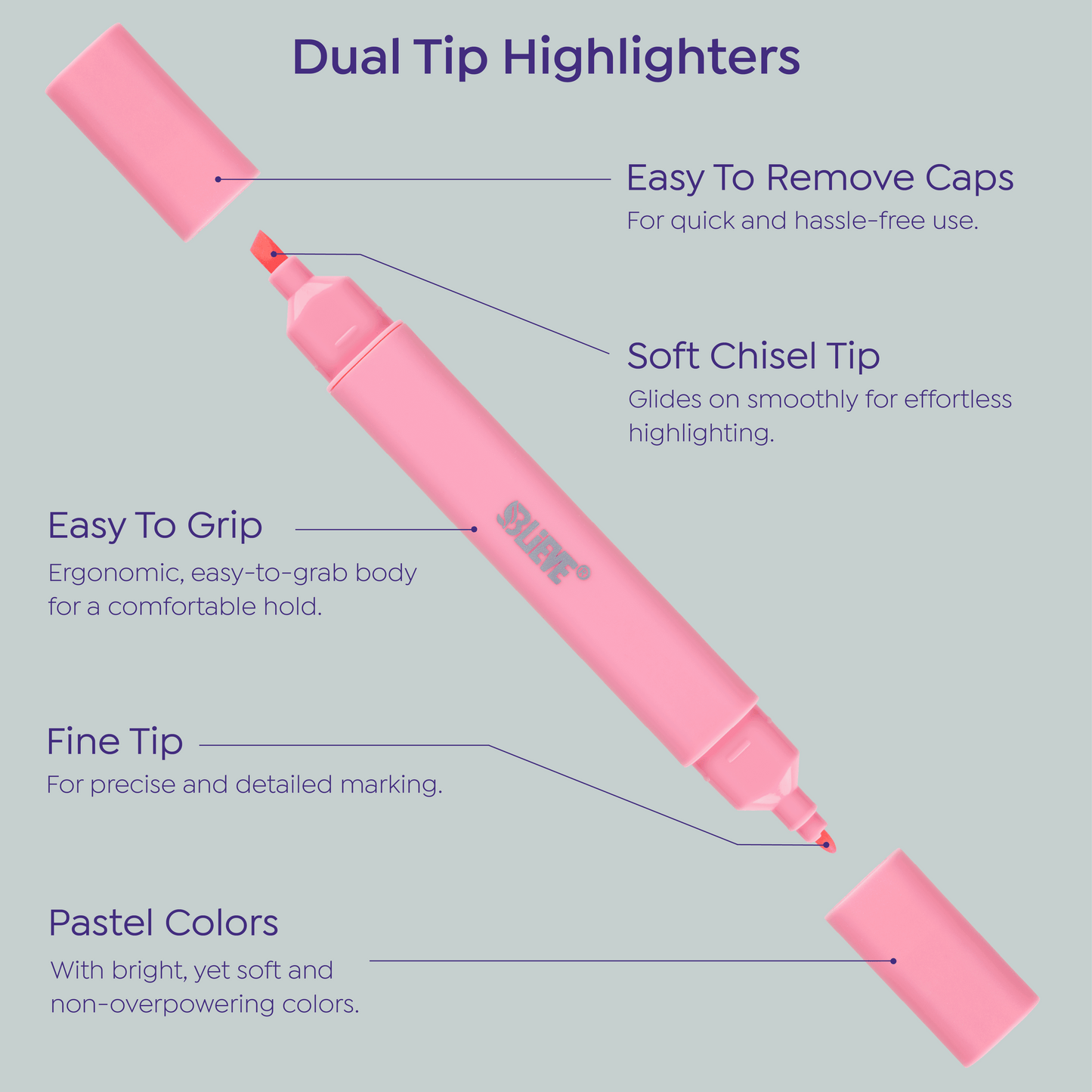 Bible Highlighters No Bleed, Dual Tip Full Package (40 Units)