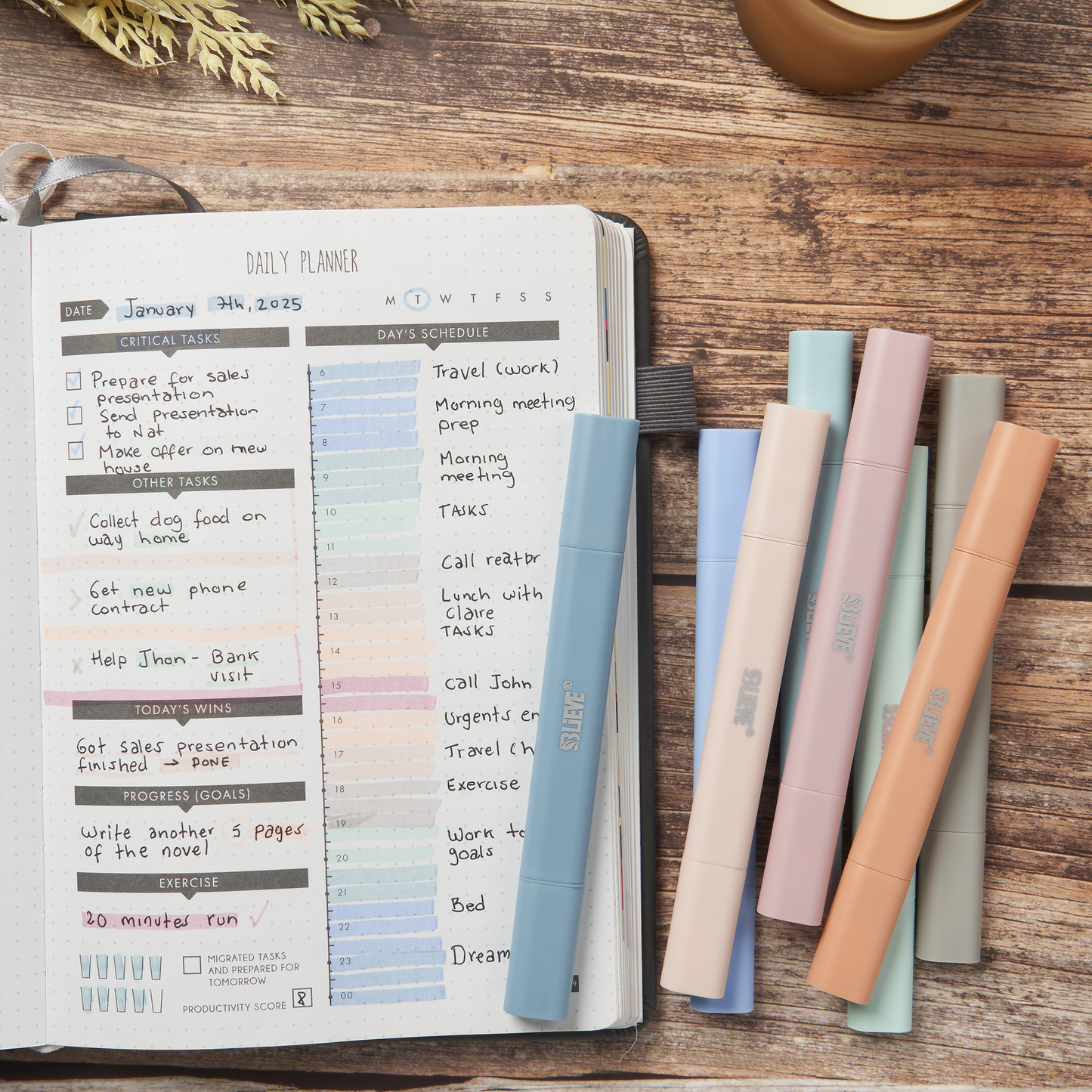 Bible Highlighters No Bleed, Dual Tip (Coastal Dream)