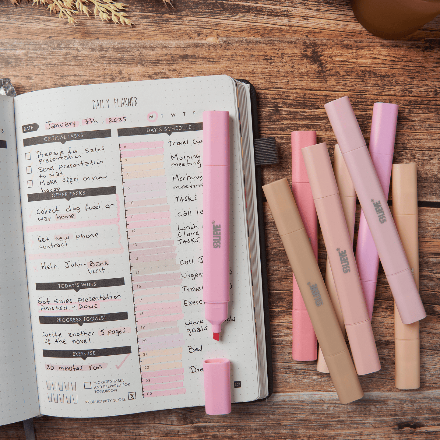 Bible Highlighters No Bleed, Dual Tip (Roses)