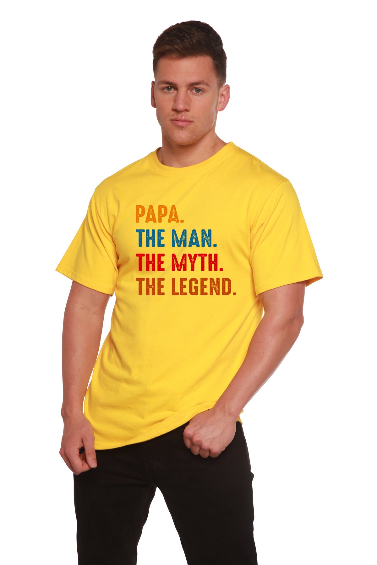 Papa, the Man, the Myth, the Legend Men's Bamboo Viscose/Organic Cotton Short Sleeve Graphic T-Shirt