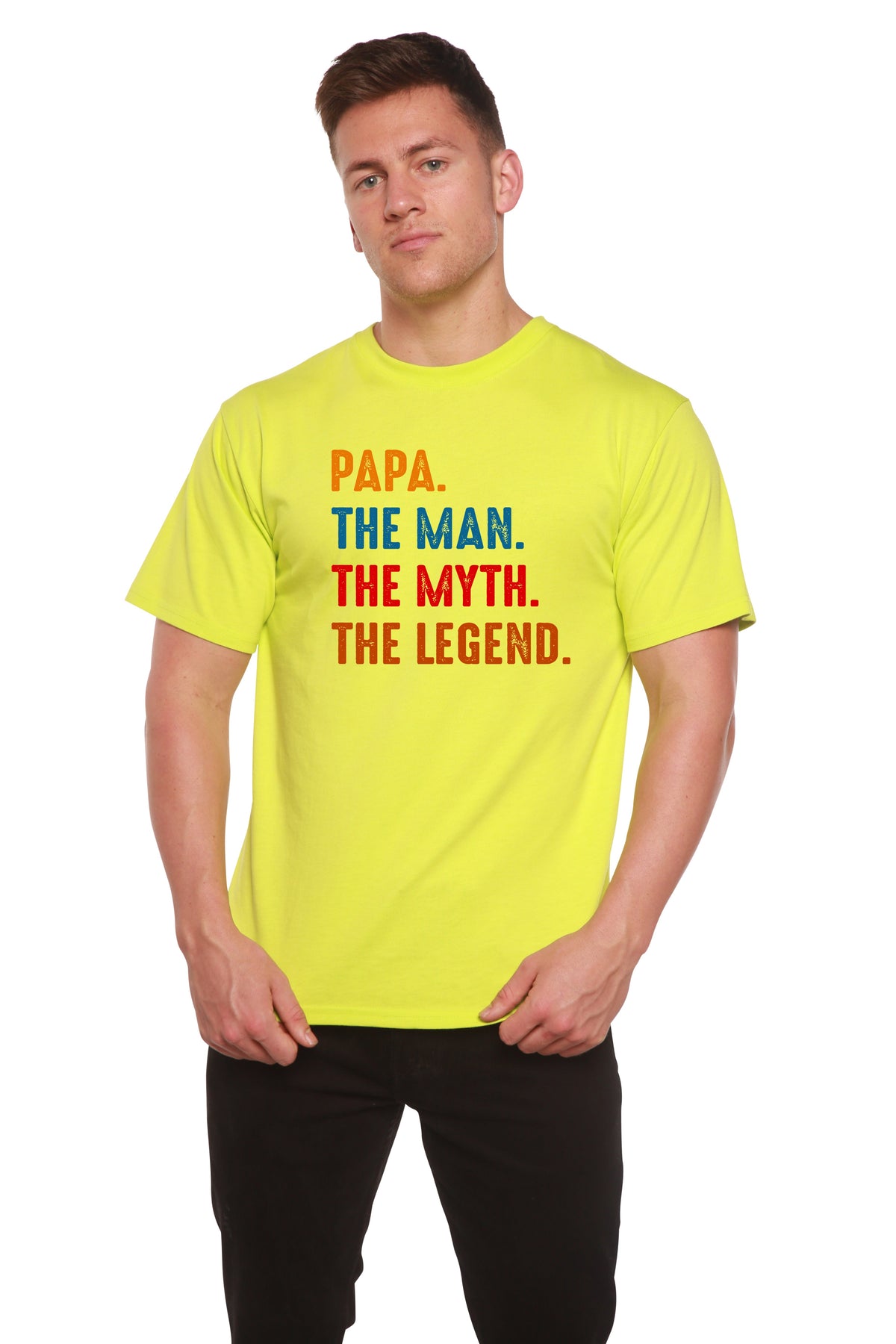 Papa, the Man, the Myth, the Legend Men's Bamboo Viscose/Organic Cotton Short Sleeve Graphic T-Shirt
