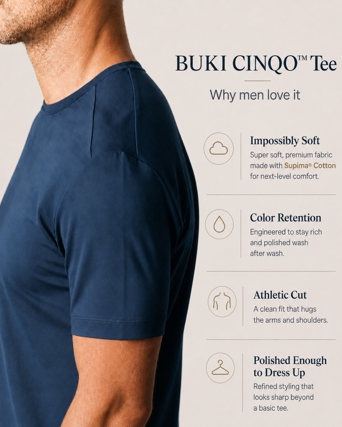 Buki State of the Art Supima Tee - Blue Night