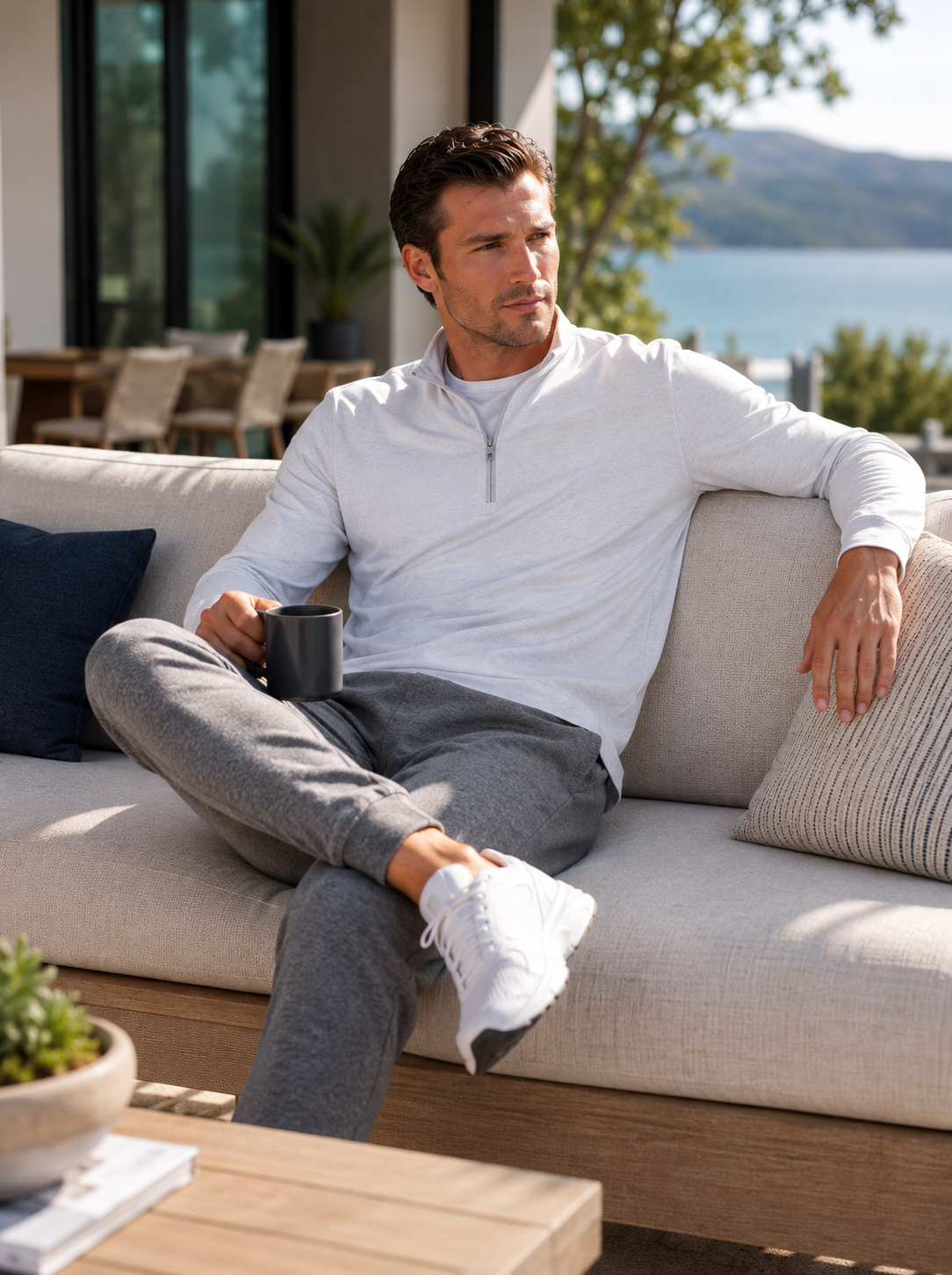 Buki Travel Half Zip - White