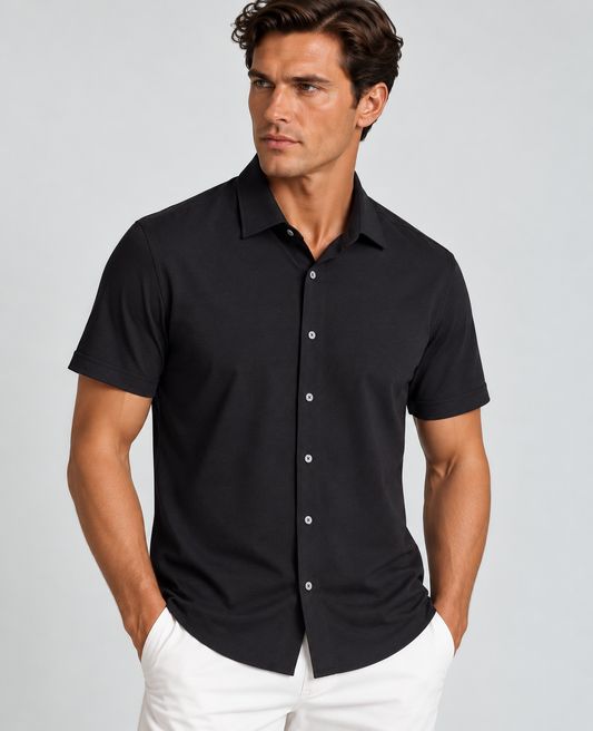 'Single Shot' Short Sleeve Shirt - Black