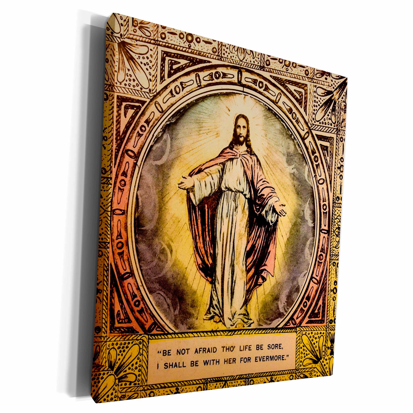 3dRose Scenes from the Past Magic Lantern - Victorian Magic Lantern Show Series The Gift Jesus Christ - Museum Grade Canvas Wrap (cw_246356)