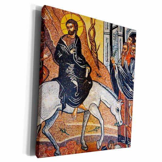 3dRose Jesus Christ Palm Sunday Mosaic Saint Georges Church,... - Museum Grade Canvas Wrap (cw_312790)