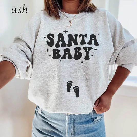 Christmas Pregnancy Announcement Sweatshirt – Santa Baby T-Shirt