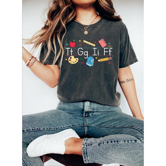 Comfort Colors TGIF Alphabet Teacher Shirt – Kindergarten Appreciation Gift