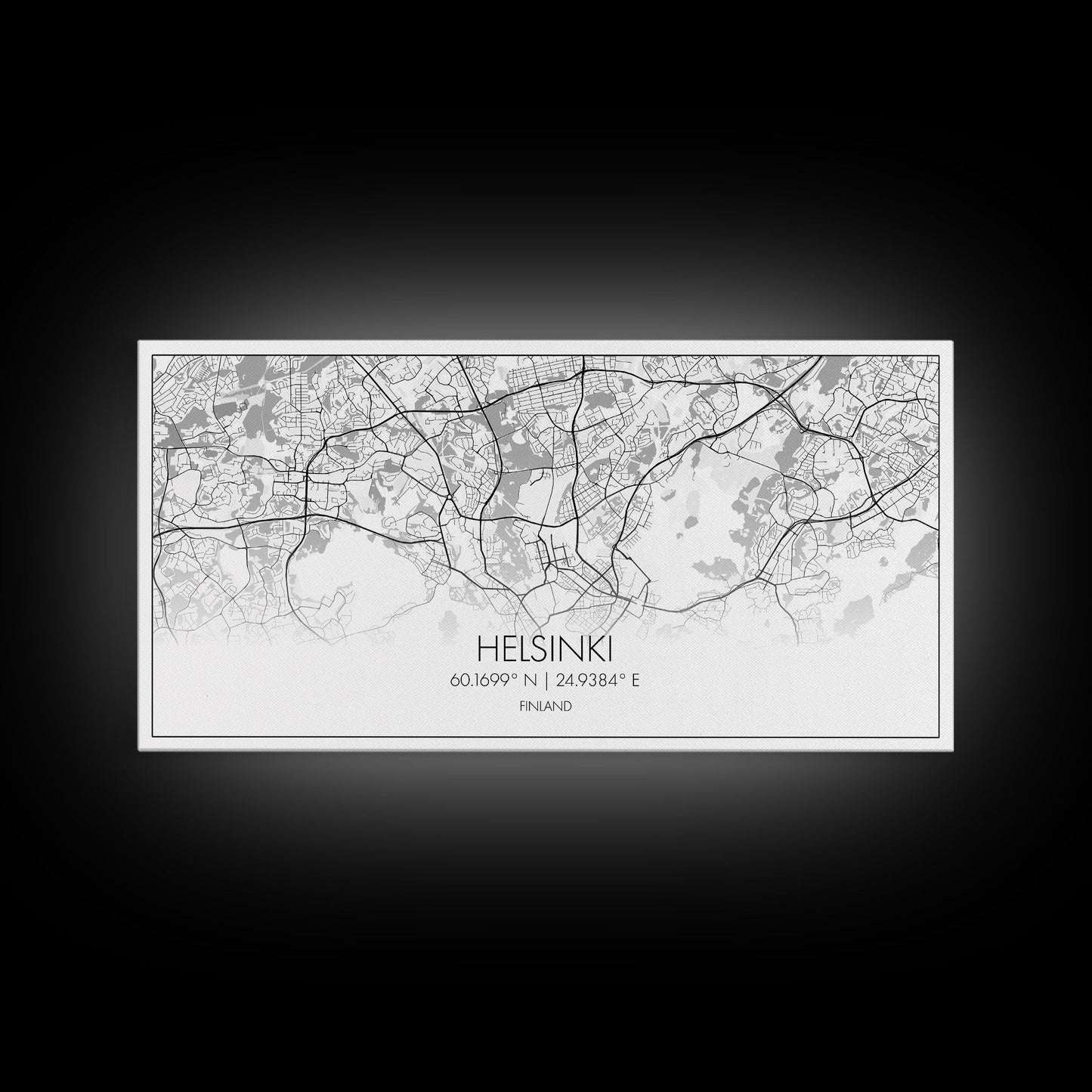 Helsinki City Map, Finland Map, Map Art, Minimalist Art, Wall Art, Canvas Art, Europe Art, Gift For Girls, Large Canvas Art, Travel Wall Art