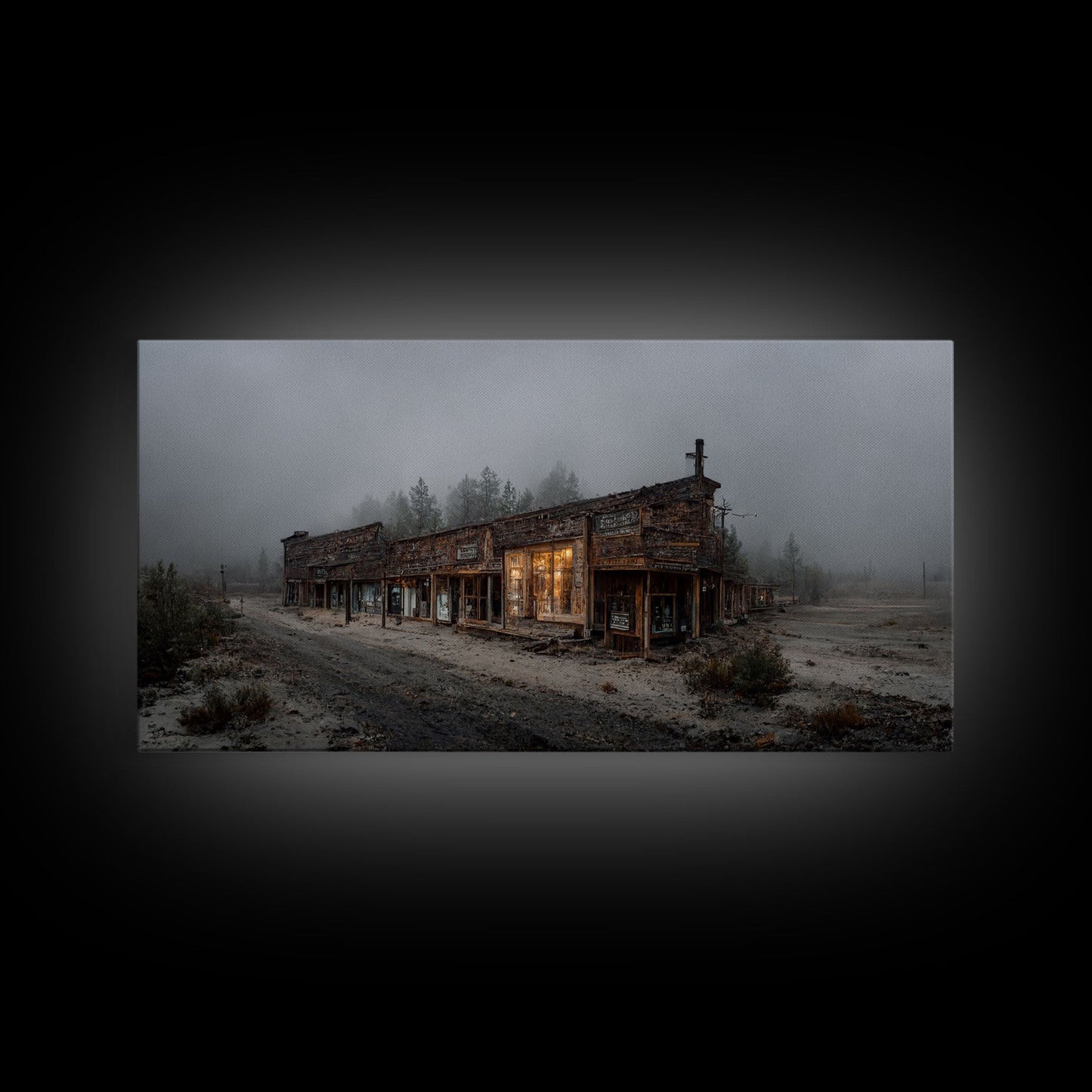 Rustic, Western theme canvas art, ghost town canvas print, wild west saloon art, man cave wall art, living room art, Cowboys