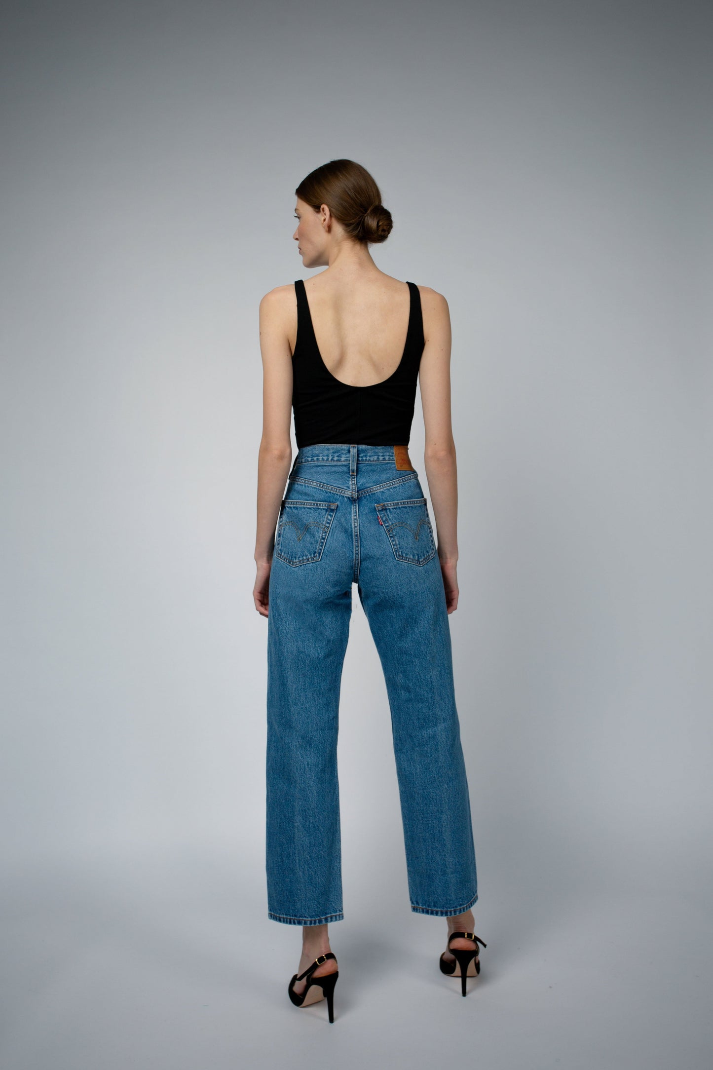 AVA ORGANIC COTTON BRA TANK TOP IN BLACK