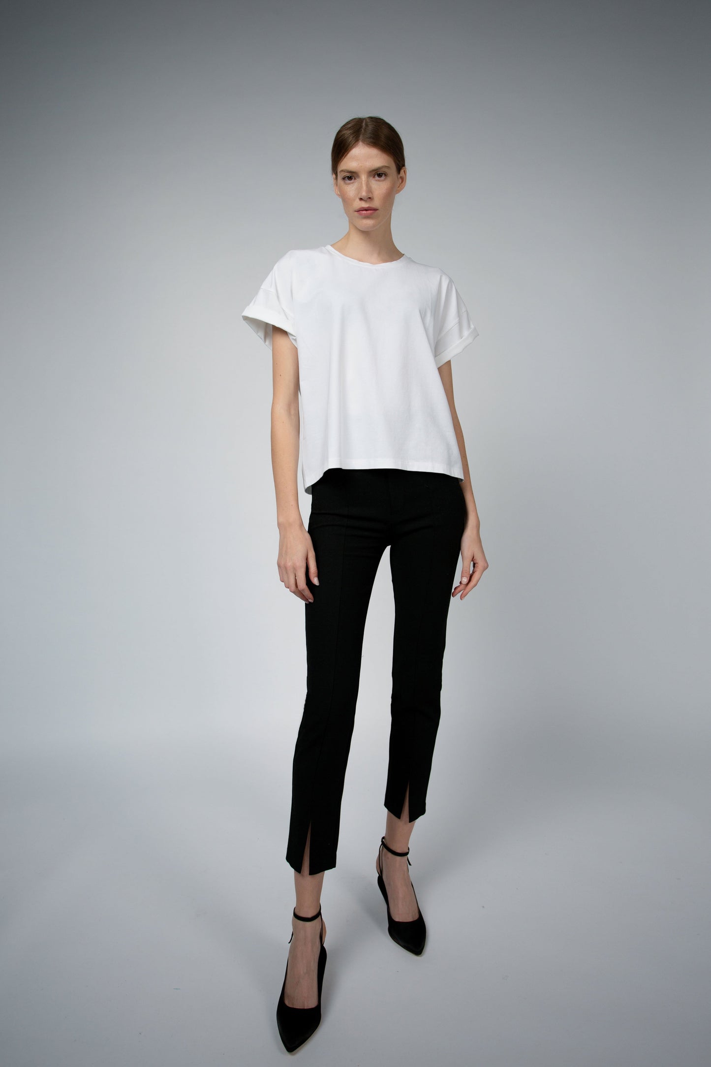 BEVIN ORGANIC COTTON BOYFRIEND T-SHIRT IN WHITE