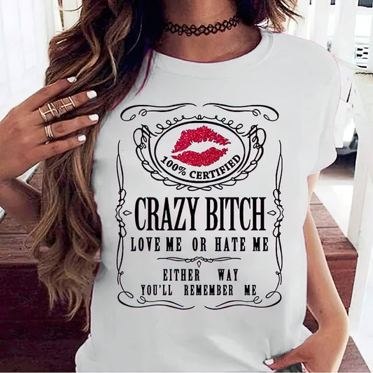 Crazy But Fun Graphic T-Shirt – Funny Cotton Tee for Women & Men, Bold Attitude Statement Shirt