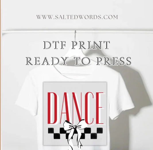Dance checkered croquette bow girly DTF print