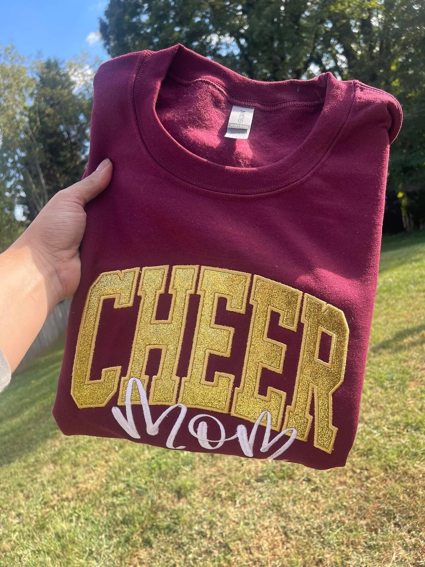 Personalized Varsity Glitter Applique Embroidered Shirt with Custom Name & Icon
