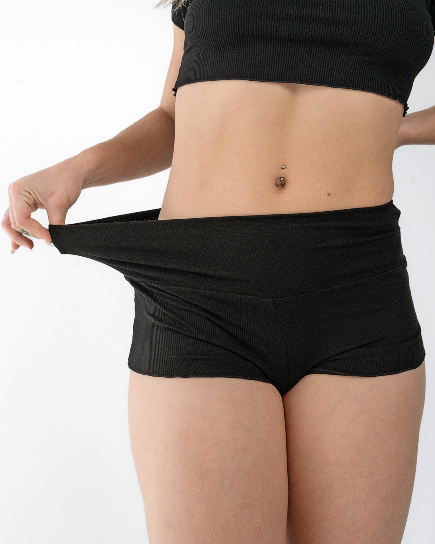 90s Boyshort - Cloud Set Black