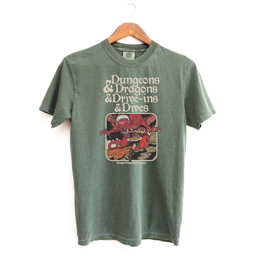 "D&D and Drive Ins" T-Shirt – Comfort Colors Dragon Graphic Tee