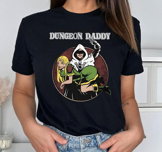 Dungeon Daddy T-Shirt – Funny Unisex Crewneck Tee for Men & Women, Casual Summer Party Top