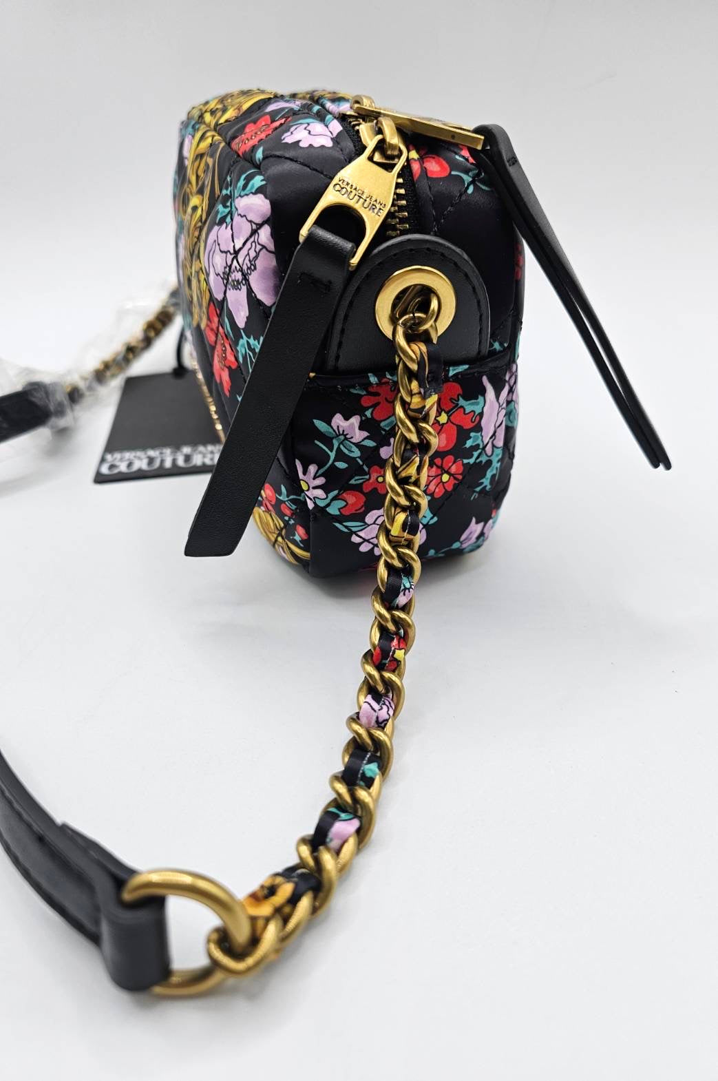 Versace Jeans Couture Floral Pattern Quilted Crossbody