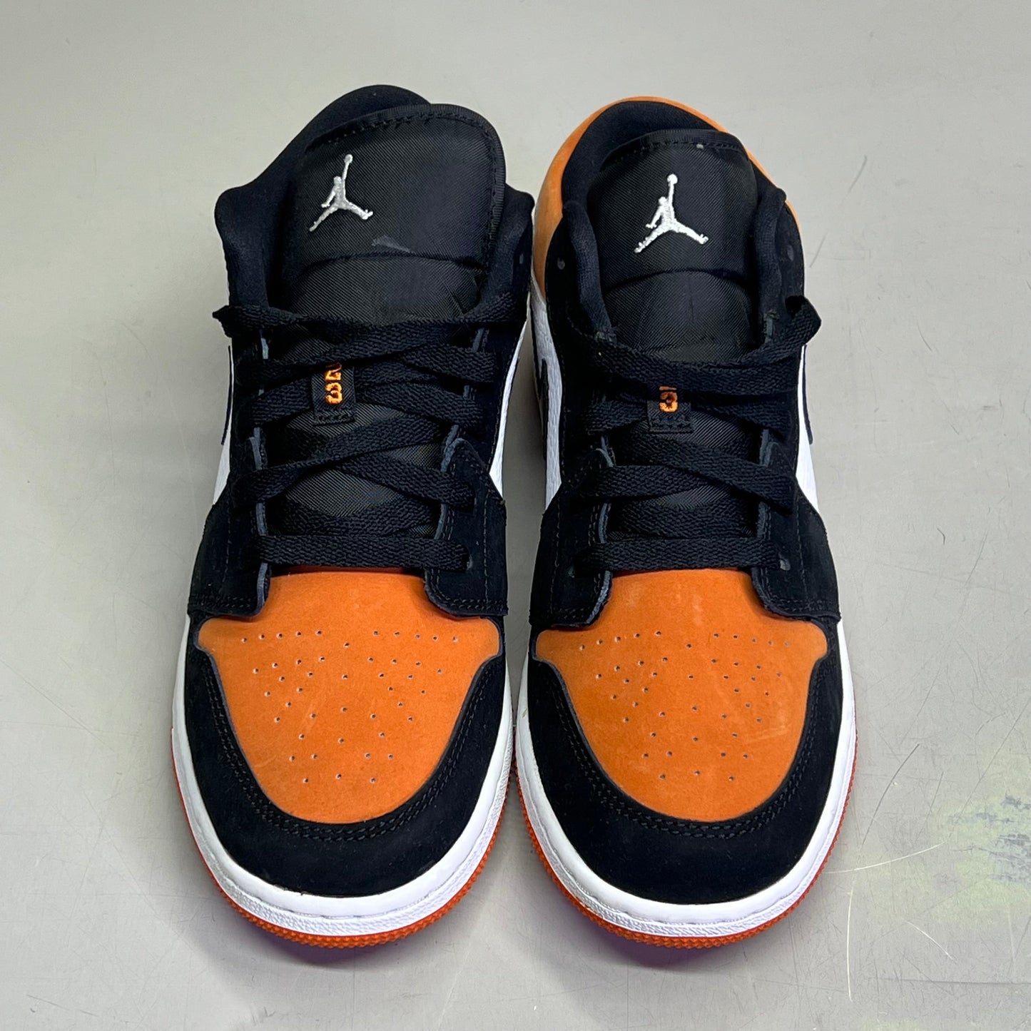 NIKE Air Jordan 1 Low Shattered Backboard Shoes Boys Sz 7Y Orange/Black (Pre-Owned)