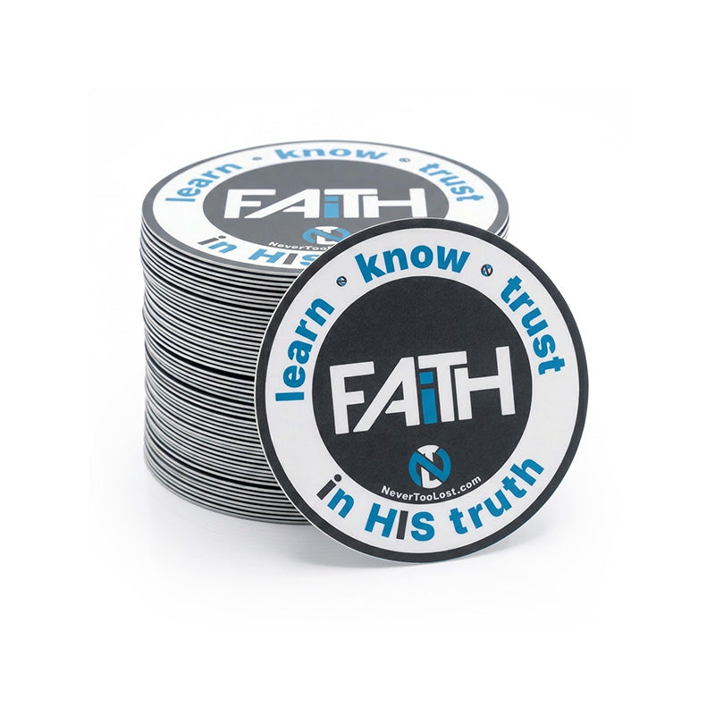 FAiTH Circular Vinyl Sticker – Learn • Know • Trust