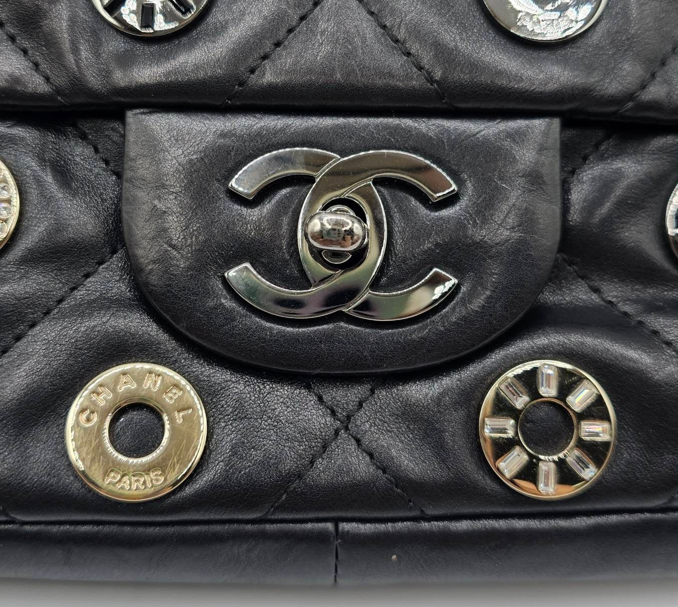 Chanel Star Attitude Flap Bag Grommet Embellished Quilted Leather Large