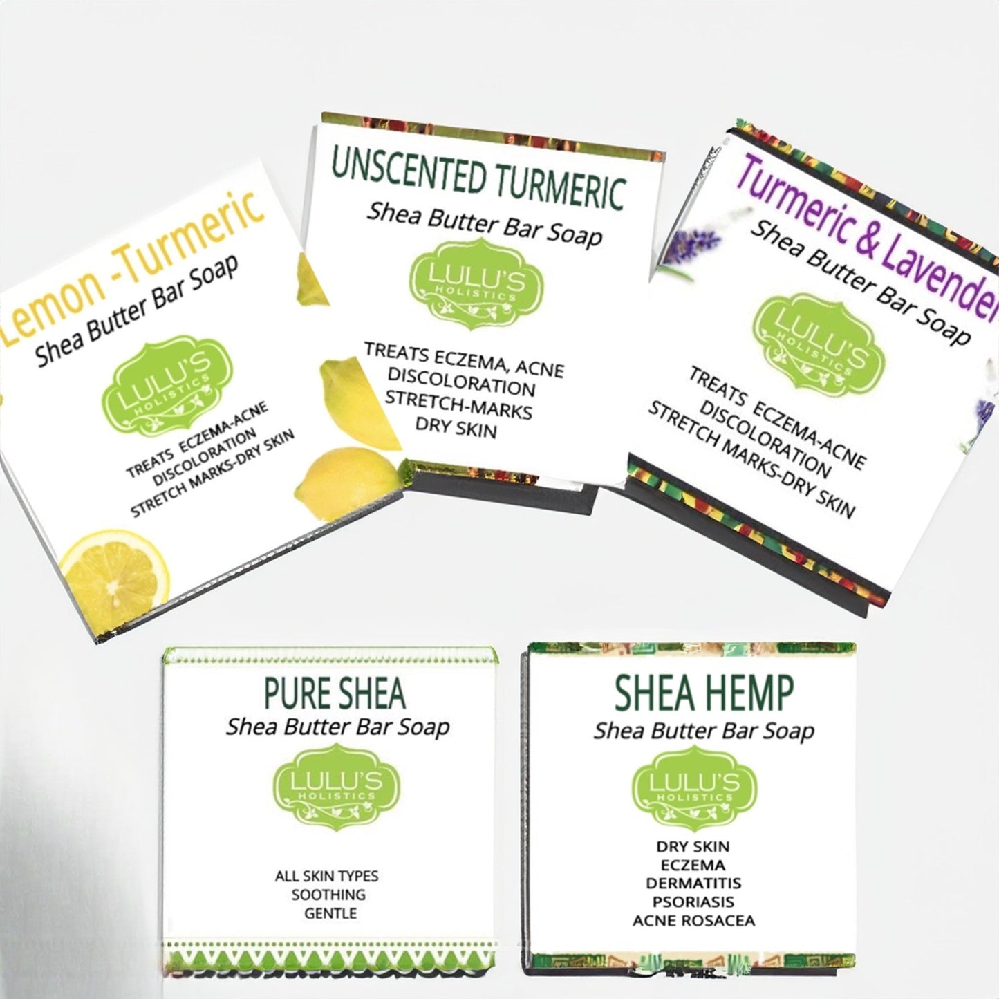 Trio Bar Combo – Pure Shea, Hemp & Turmeric Soap Set (3 Bars)