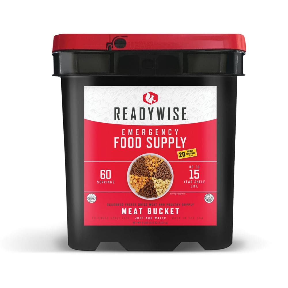 48 Serving Freeze Dried Meat Bucket + 40 Servings Of Rice