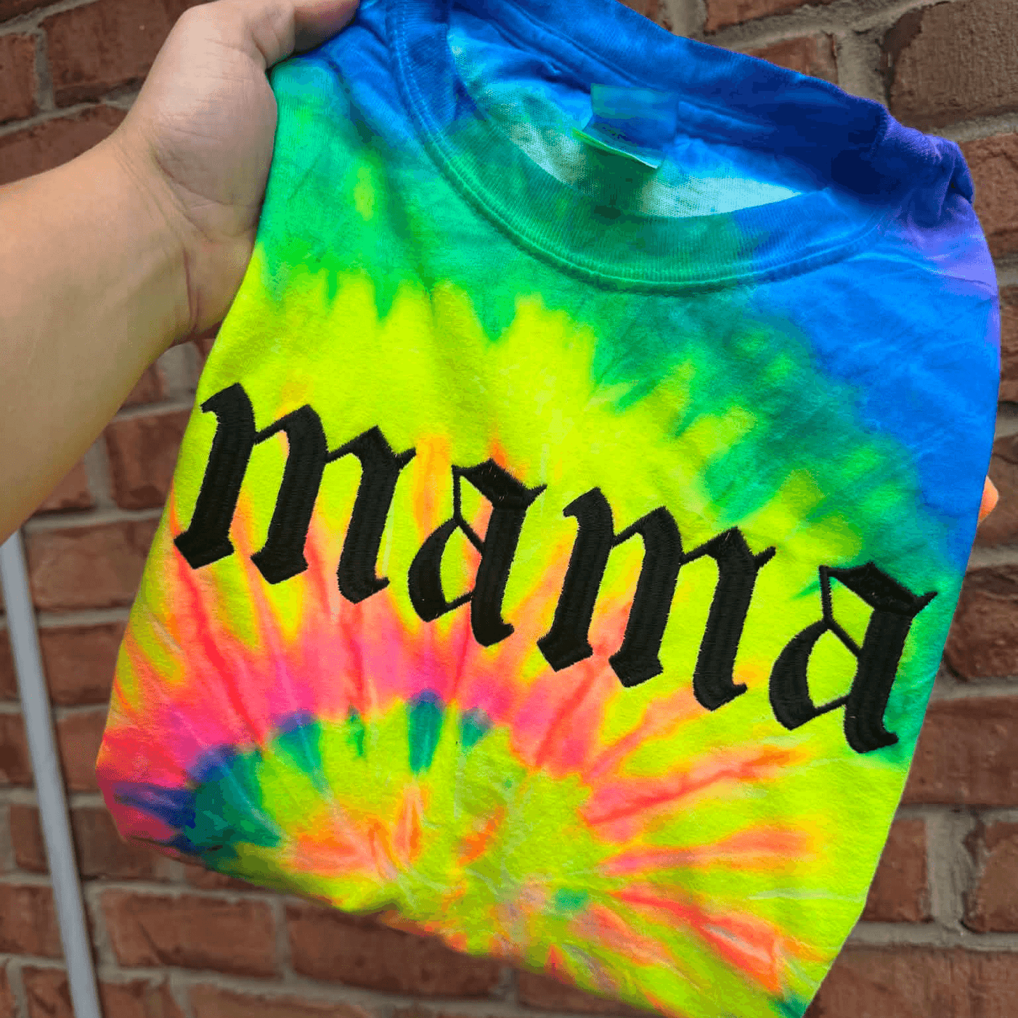 Custom Cloister Black Tie Dye Embroidered Shirt | Personalized Alternative Embroidery