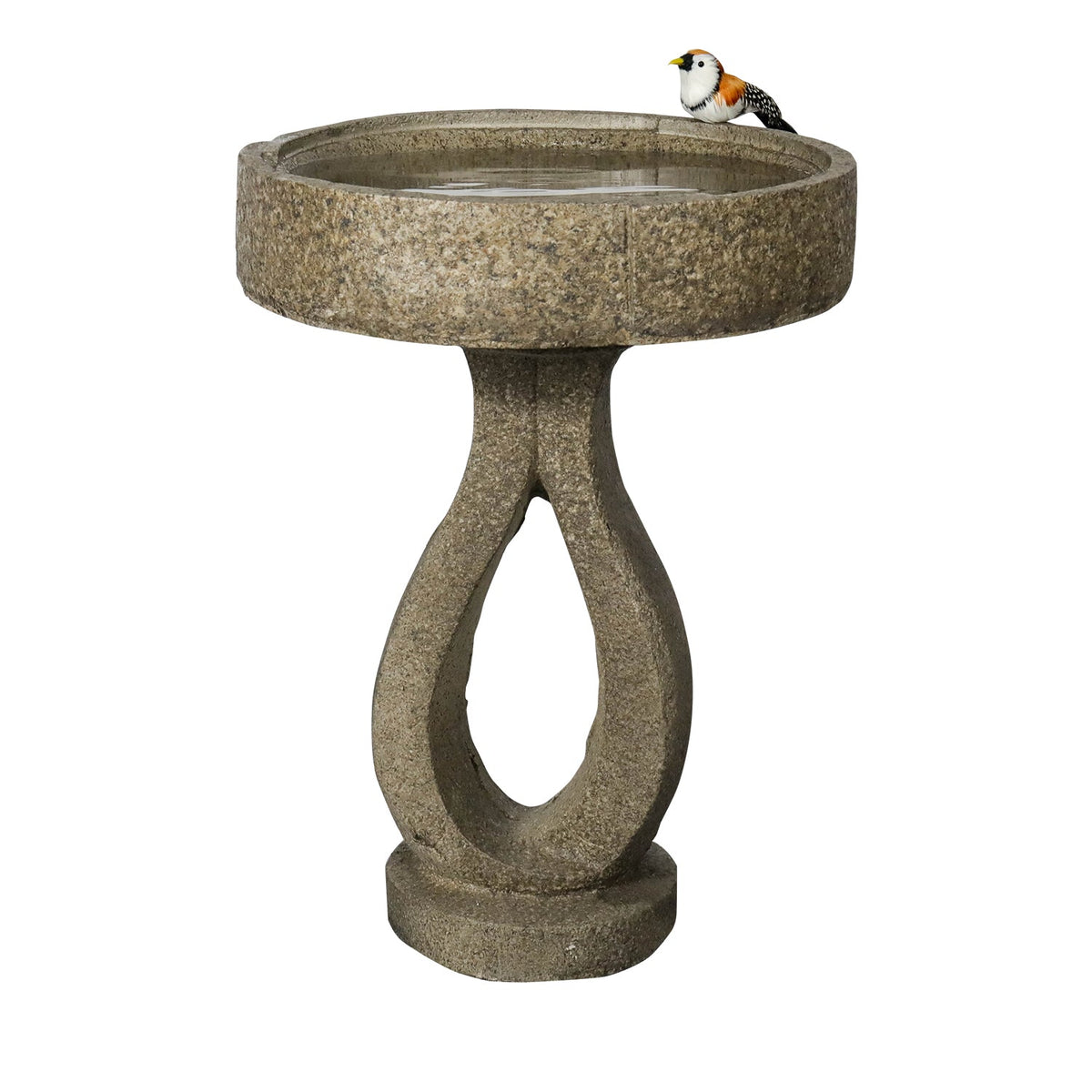 Concrete Contemporary Bird Bath Open Loop 22 Inch