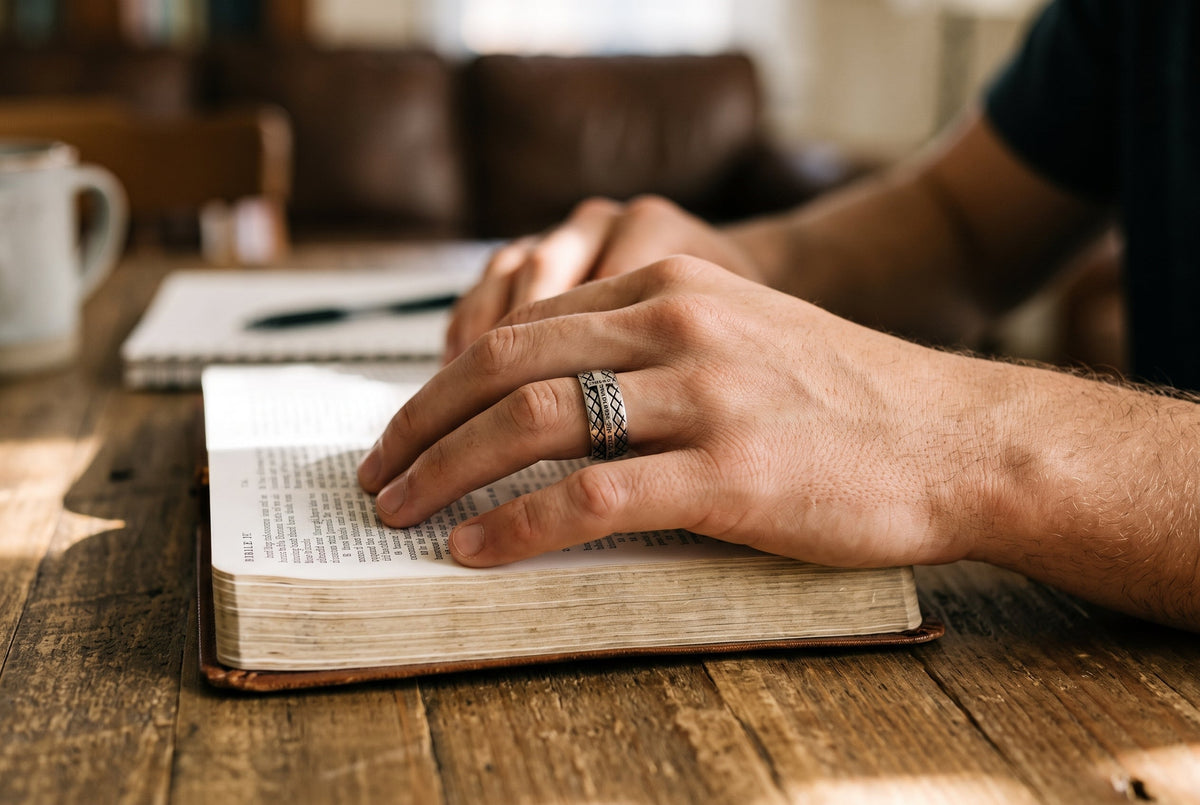 Silver Diamond Back Ring -True Love Waits