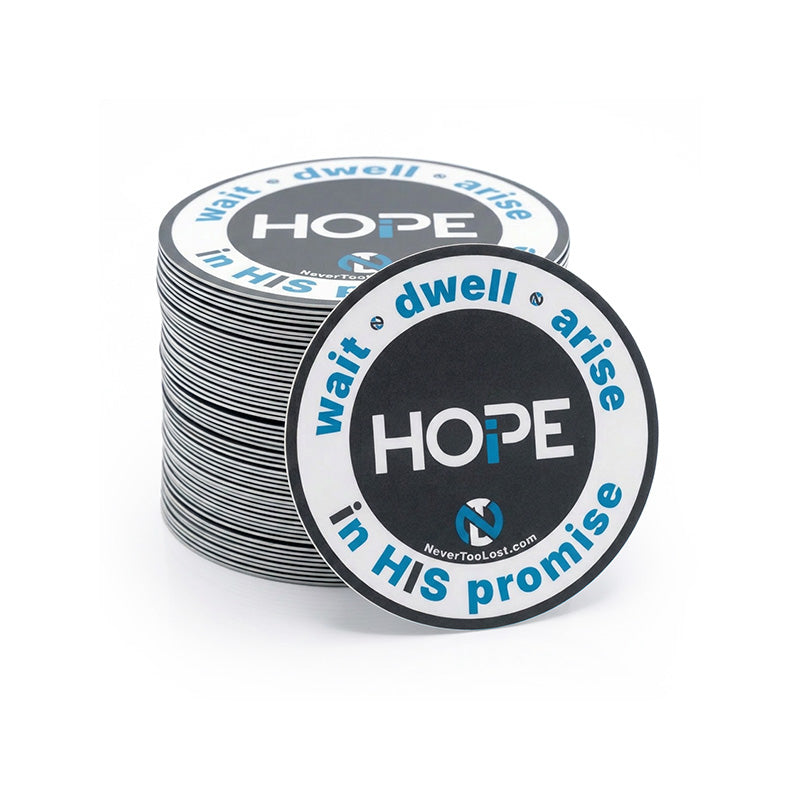 HOPE Circular Vinyl Sticker – Wait • Dwell • Arise