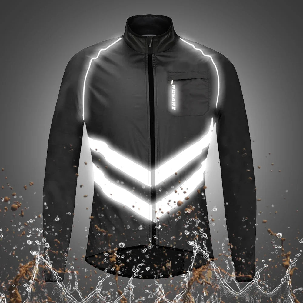 WOSAWE Windproof Running Sports Jacket Men Women Reflective Water Repellent MTB Cycling Jogging Gym Workout Top Windbreaker