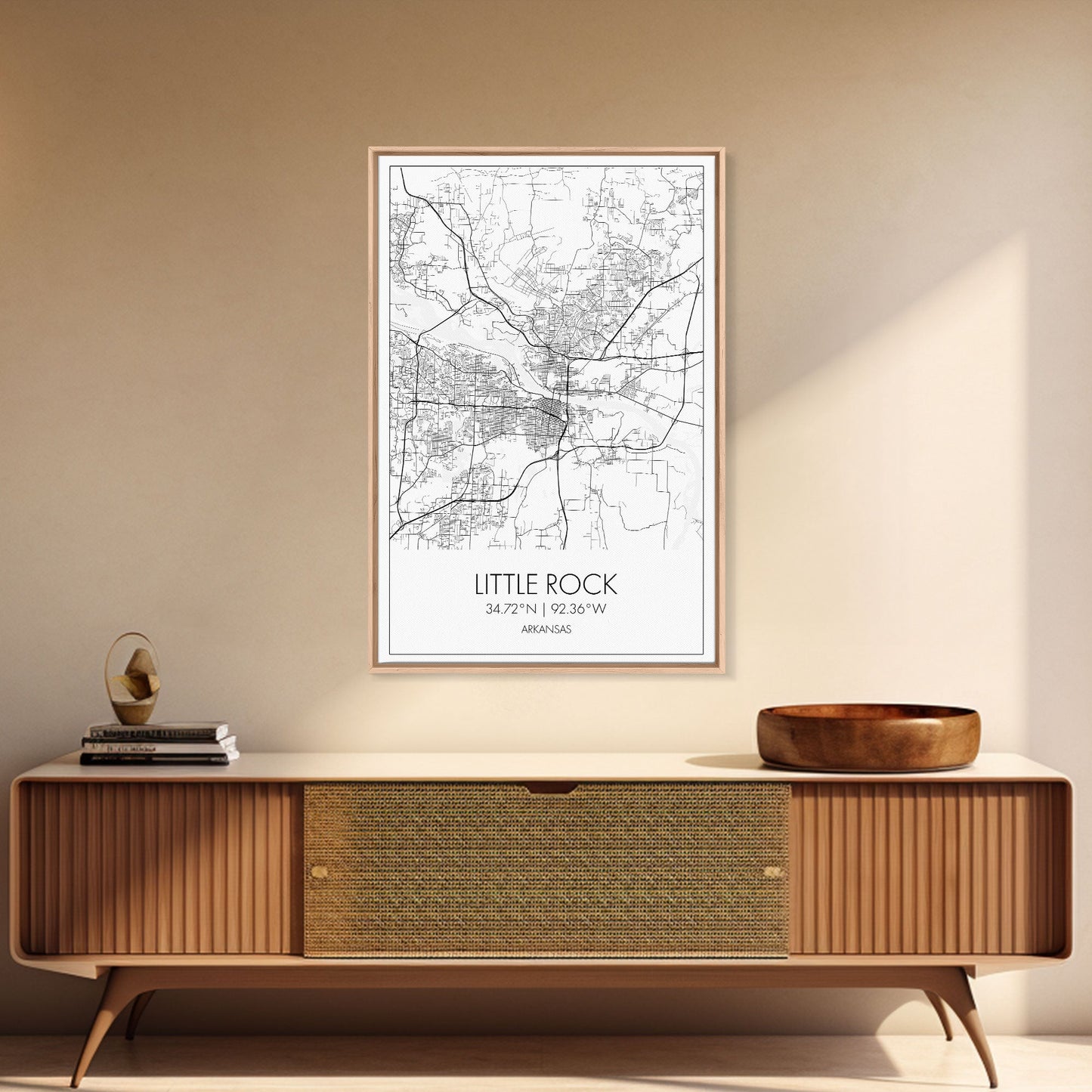 Little Rock Street Map, Arkansas Map, City Map Art, Modern Wall Art, Wall Art, Canvas Print, Travel Lover Gift, Kids Wall Art, Travel Art