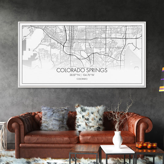 Colorado Springs Street Map, Colorado Map, Map Print, Modern Art, Wall Art, Canvas Art, Grandma Gifts, Classroom Wall Art, Dorm Wall Décor
