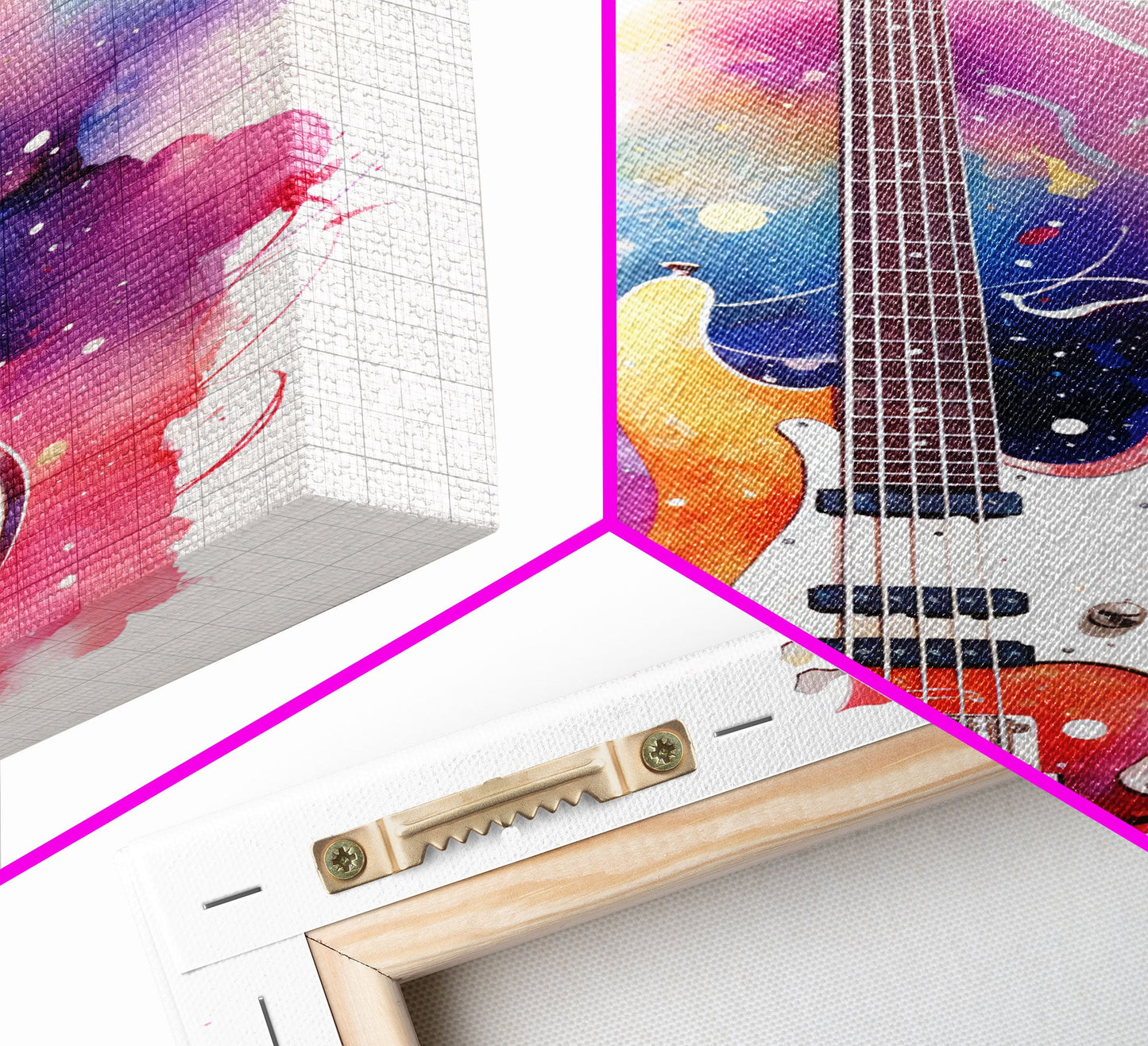 Electric Guitar Wall Art, Rock N Roll Decor, Graffiti Art, Splatter Art, Musician Gift Custom Guitar Art