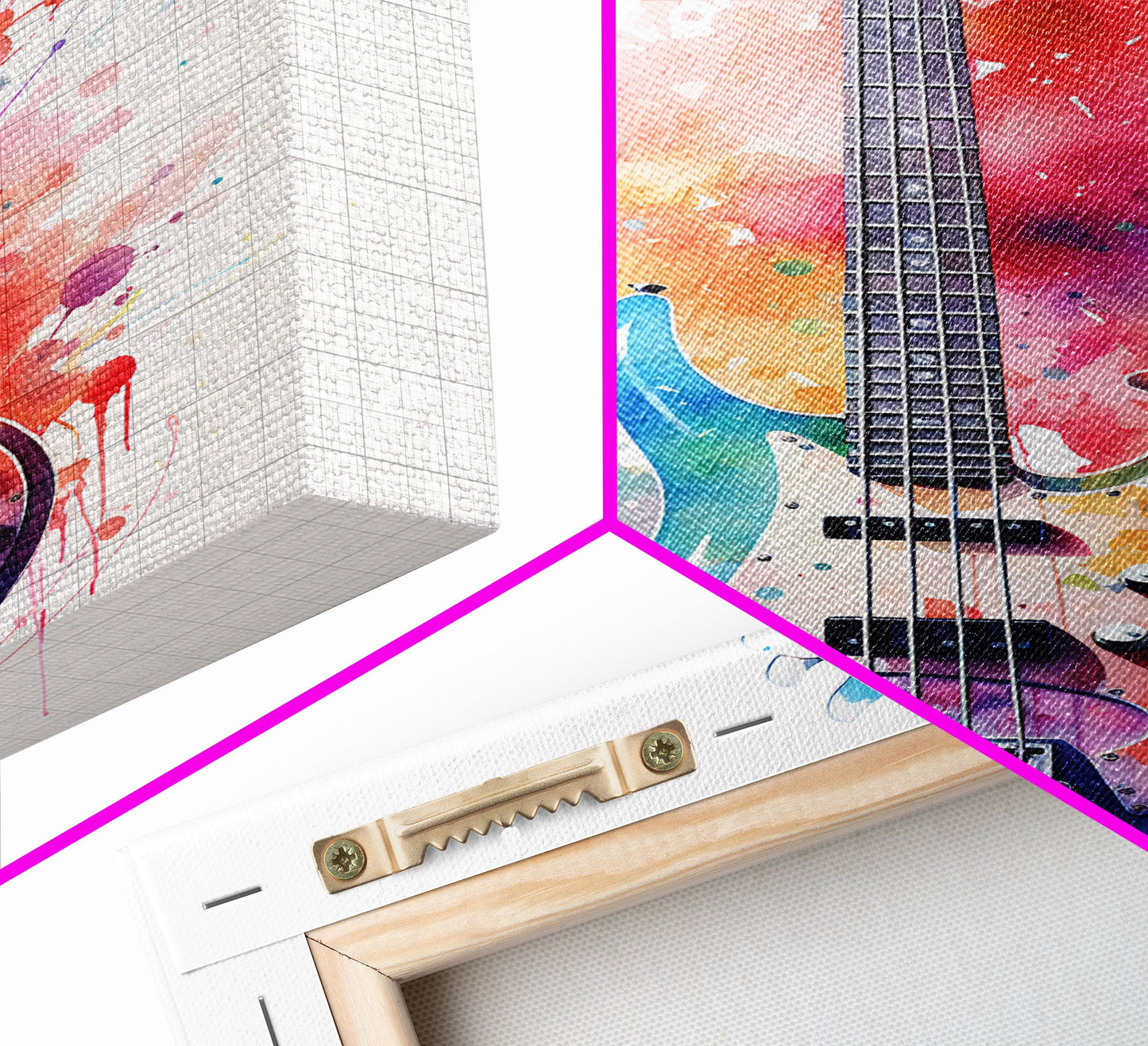 Electric Guitar Wall Art, Rock N Roll Decor, Graffiti Art, Splatter Art, Musician Gift Custom Guitar Art