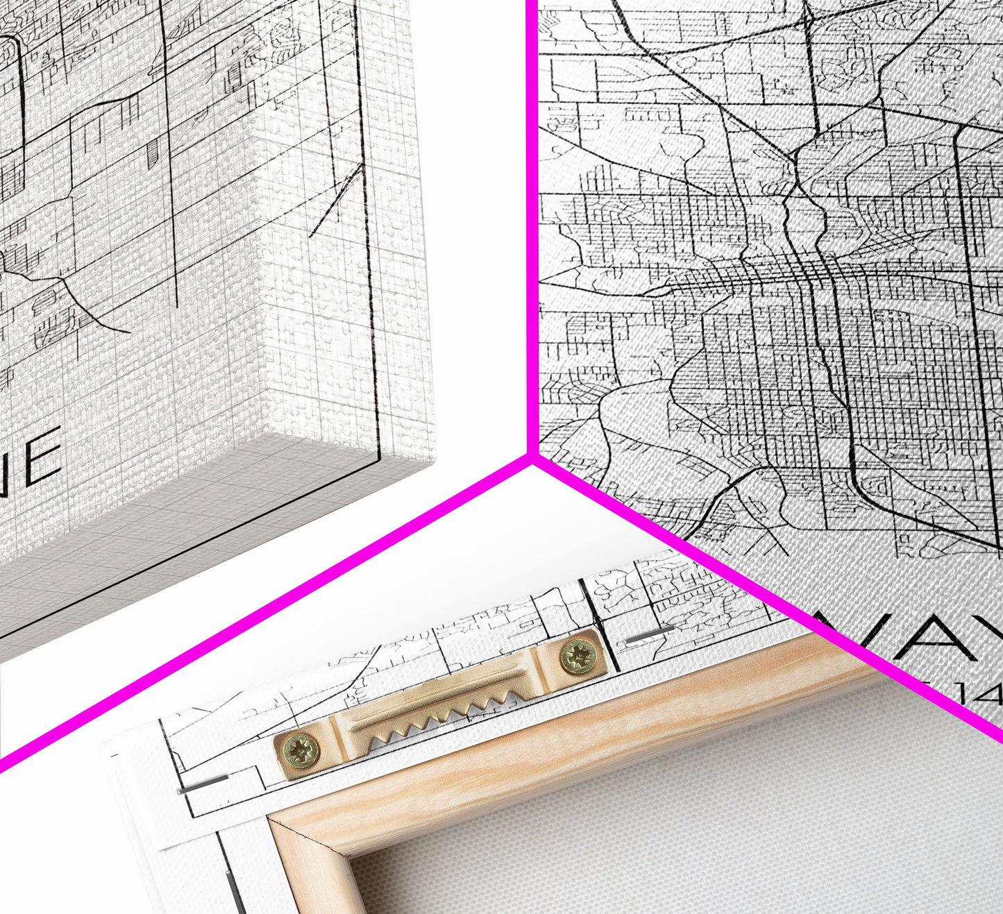 Fort Wayne Street Map, Indiana Map, City Map Art, Minimalist Art, Wall Art, Canvas Print, Office Wall Décor, Gifts For Him, Travel Print