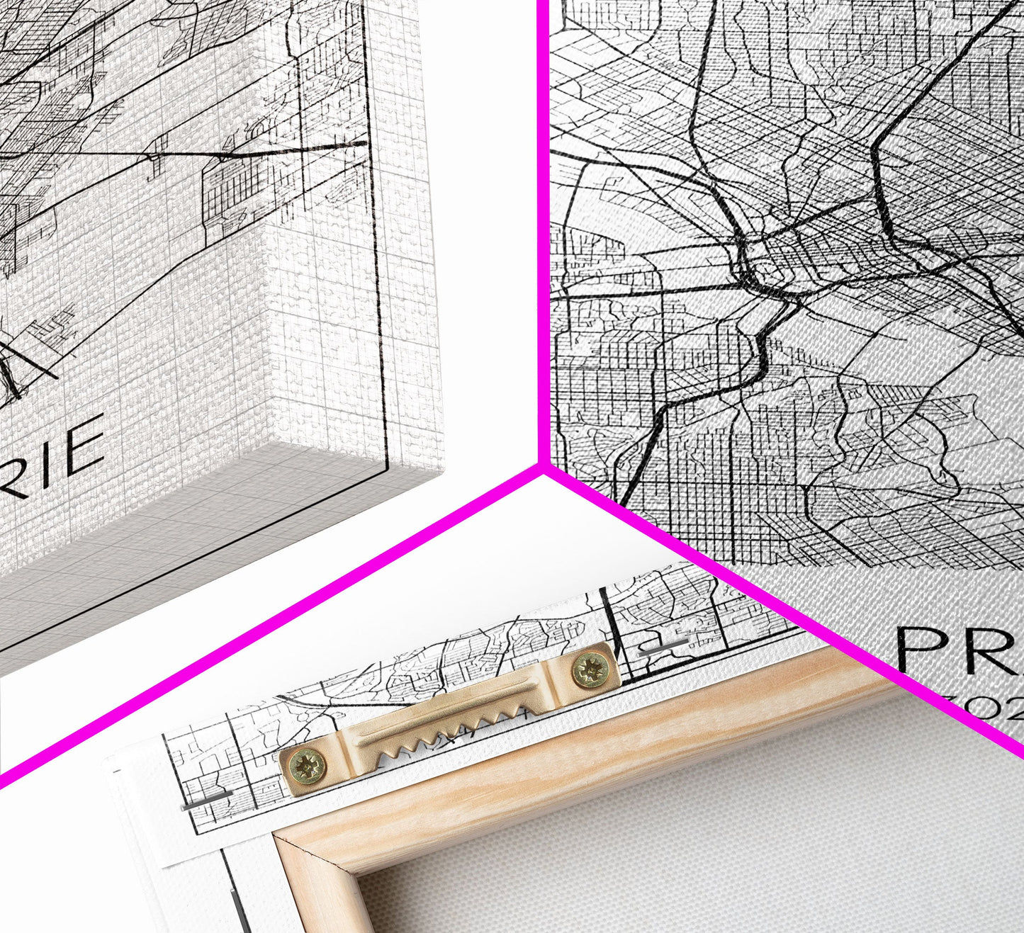 Grand Prairie Street Map, Texas Map, City Map Art, Minimalist Art, Wall Art, Canvas Print, Black And White, Travel Print, Anniversary Gift