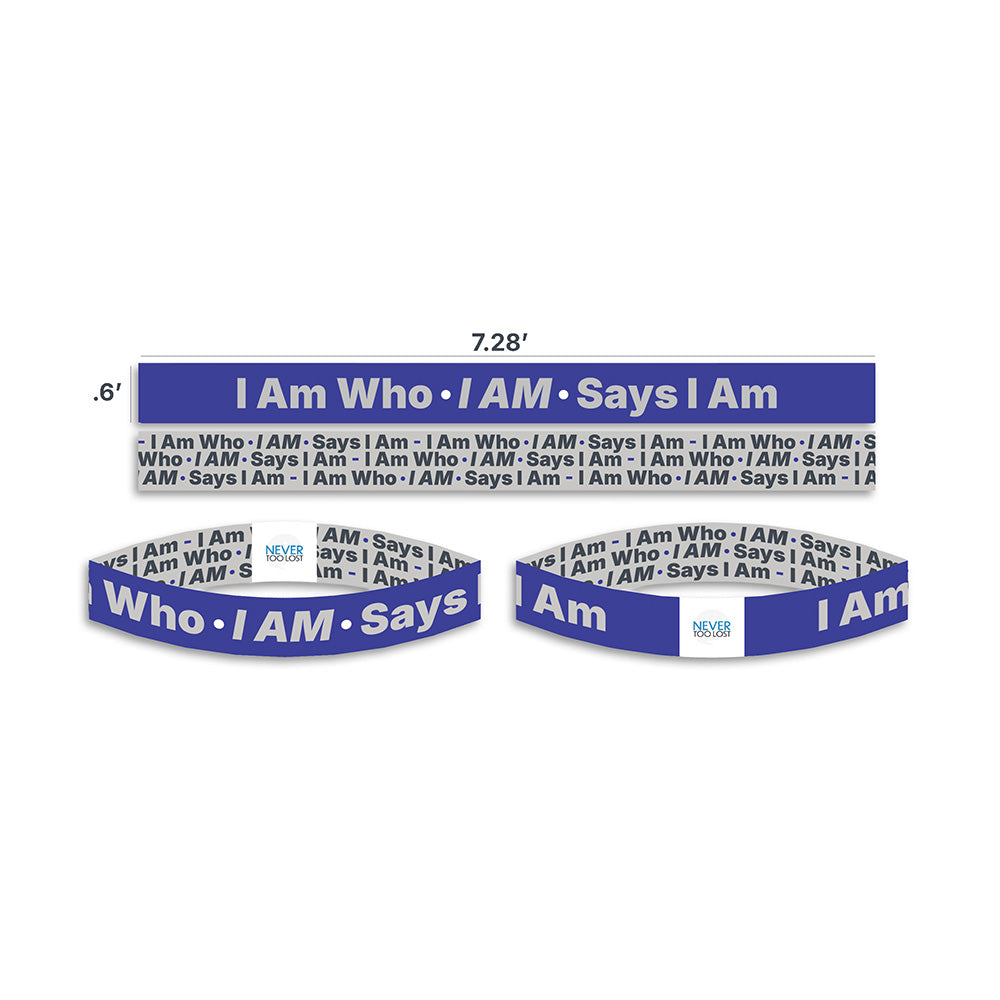 I am who I AM (YHWH) says I am - Identity Blue - Stretch Wristband